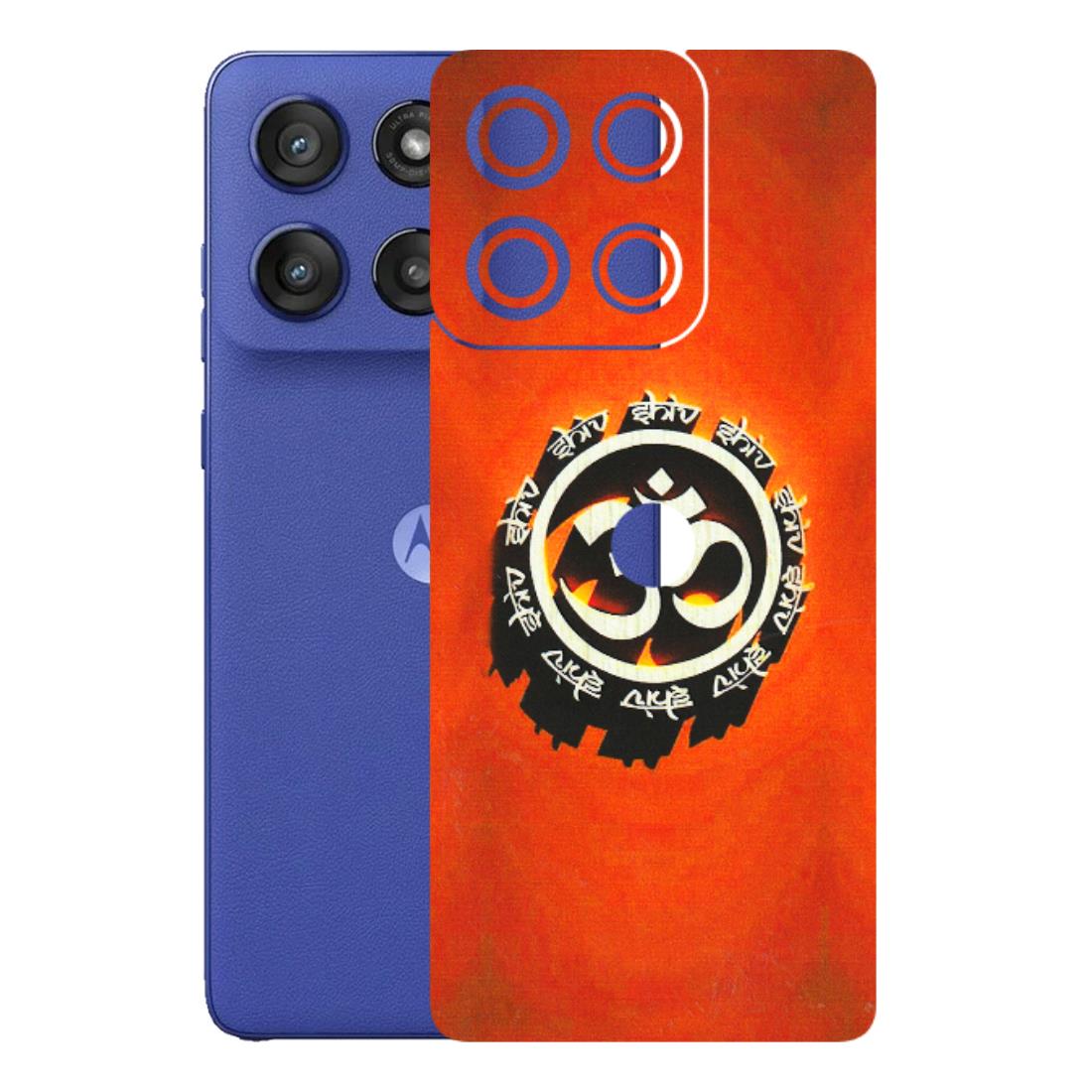 Motorola Phone Skins (All Models) - Aum Shiv Orange - 3D Embossed Finish (L-32) Motorola Edge 60 Stylus