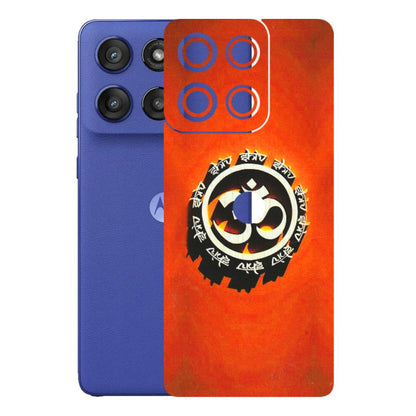 Motorola Phone Skins (All Models) - Aum Shiv Orange - 3D Embossed Finish (L-32) Motorola Edge 60 Stylus