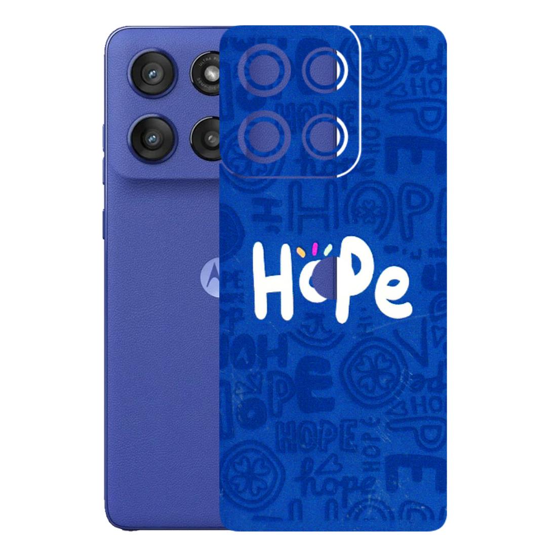 Motorola Phone Skins (All Models) - Hope Doodles Blue - 3D Embossed Finish (L-43) Motorola Edge 60 Stylus