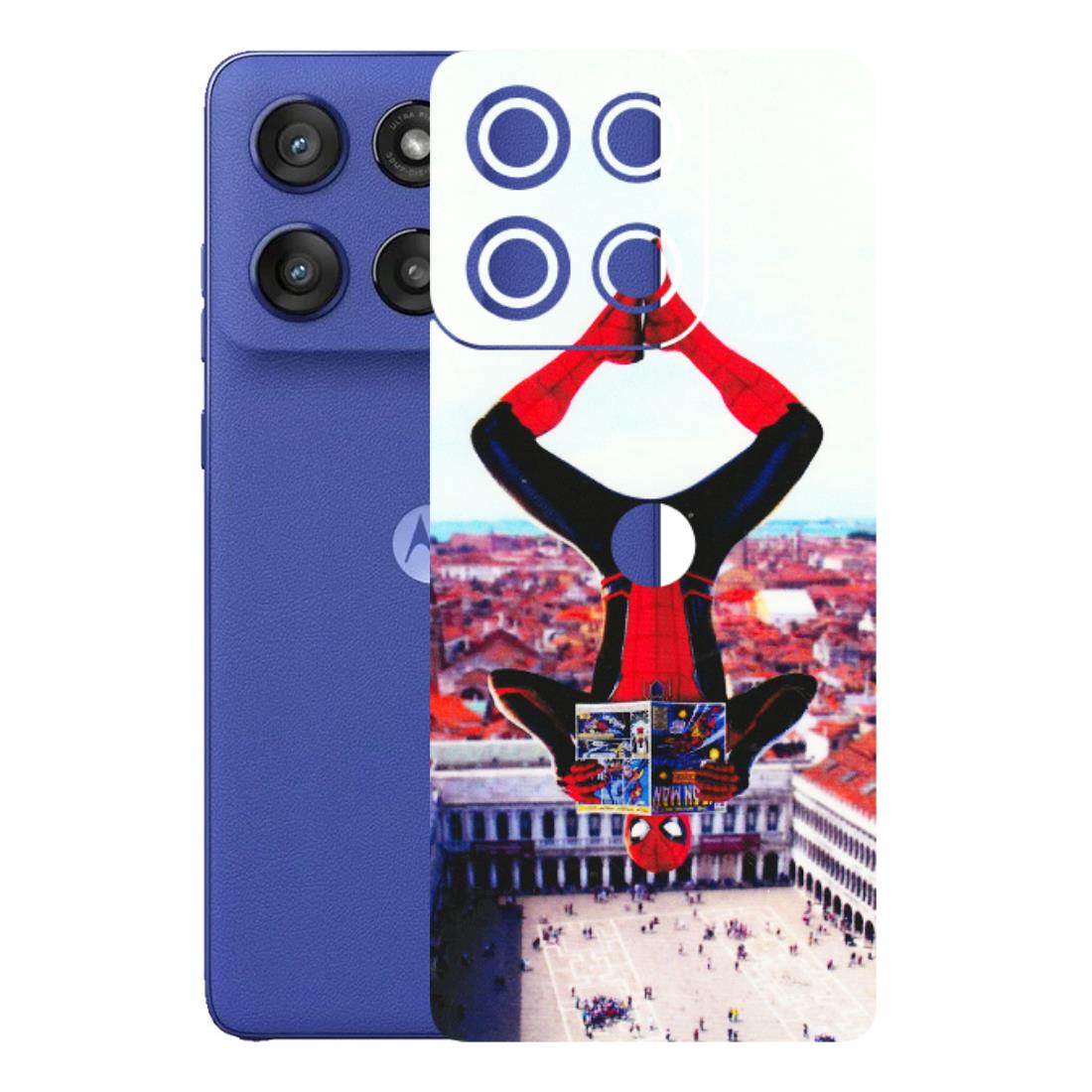 Motorola Phone Skins (All Models) - Spiderman Hanging - 3D Embossed Finish (L-53) Motorola Edge 60 Stylus
