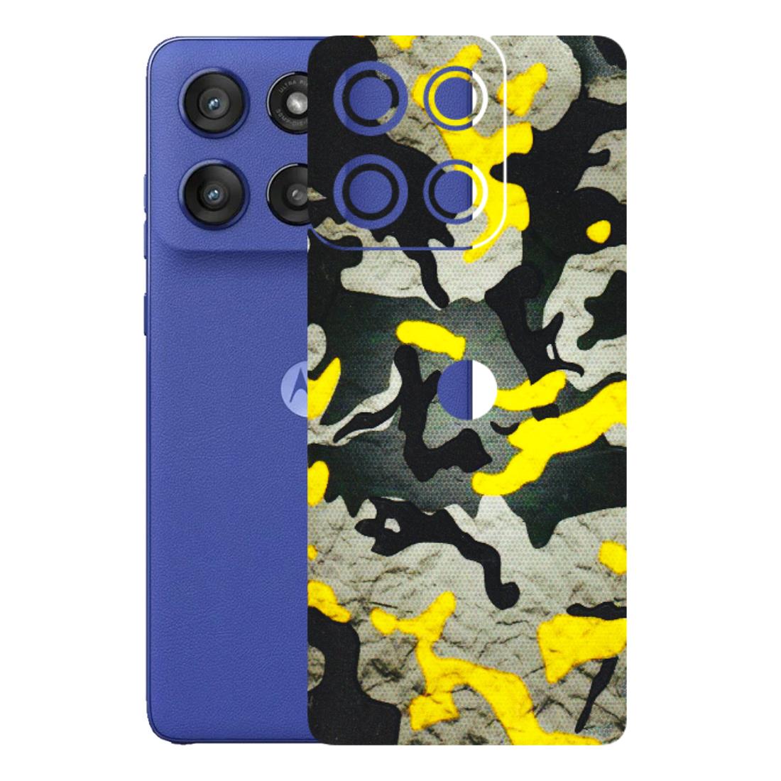 Motorola Phone Skins (All Models) - Yellow Camouflage - 3D Embossed Finish (L-61) Motorola Edge 60 Stylus