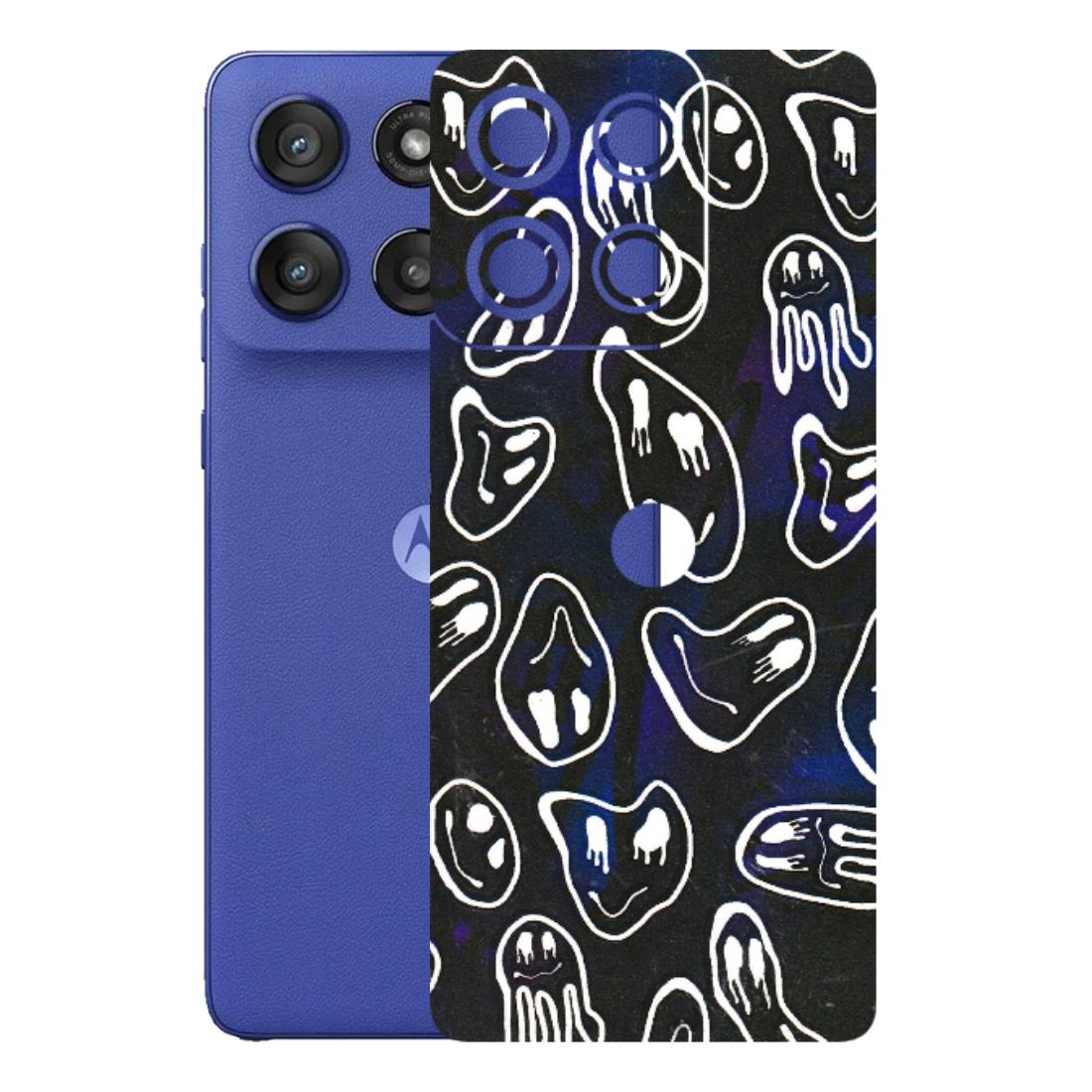 Motorola Phone Skins (All Models) - Distorted Smileys - 3D Embossed Finish (L-92) Motorola Edge 60 Stylus