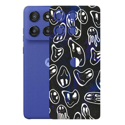 Motorola Phone Skins (All Models) - Distorted Smileys - 3D Embossed Finish (L-92) Motorola Edge 60 Stylus