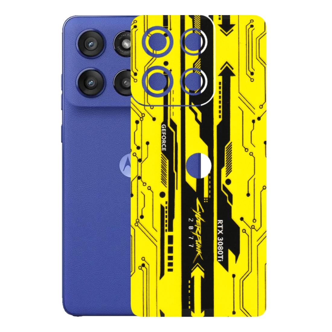Motorola Phone Skins (All Models) - Yellow Cyberpunk - 3D Embossed Finish (L-93) Motorola Edge 60 Stylus