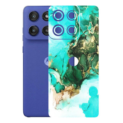 Motorola Phone Skins (All Models) - The Blue Gold Marble - Matte Finish (M-124) Motorola Edge 60 Stylus
