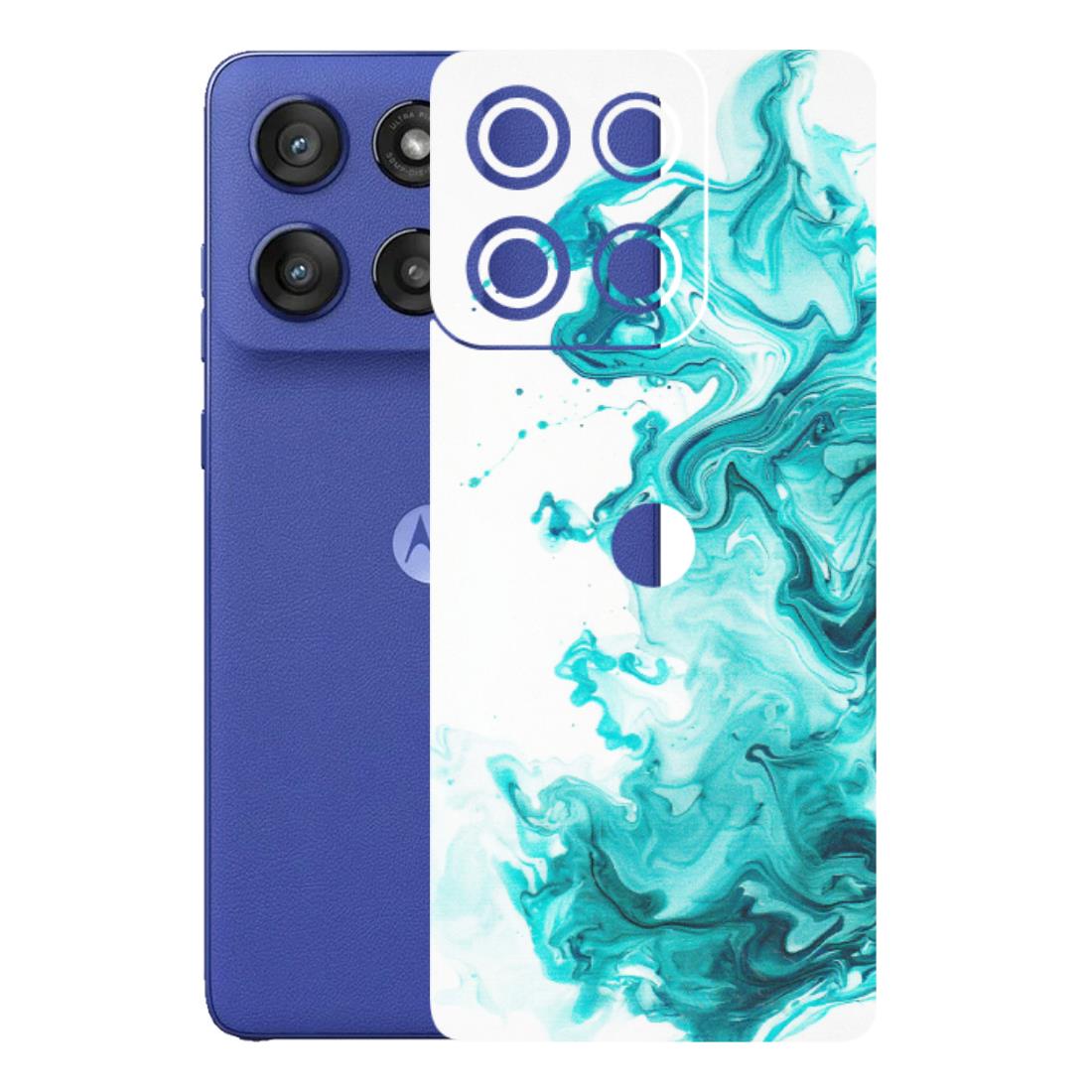 Motorola Phone Skins (All Models) - Sky Blue Abstract Colour - Matte Finish (M-146) Motorola Edge 60 Stylus