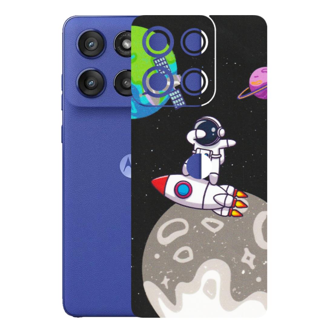 Motorola Phone Skins (All Models) - Astronaut Vibing Toon Running - Matte Finish (M-39) Motorola Edge 60 Stylus