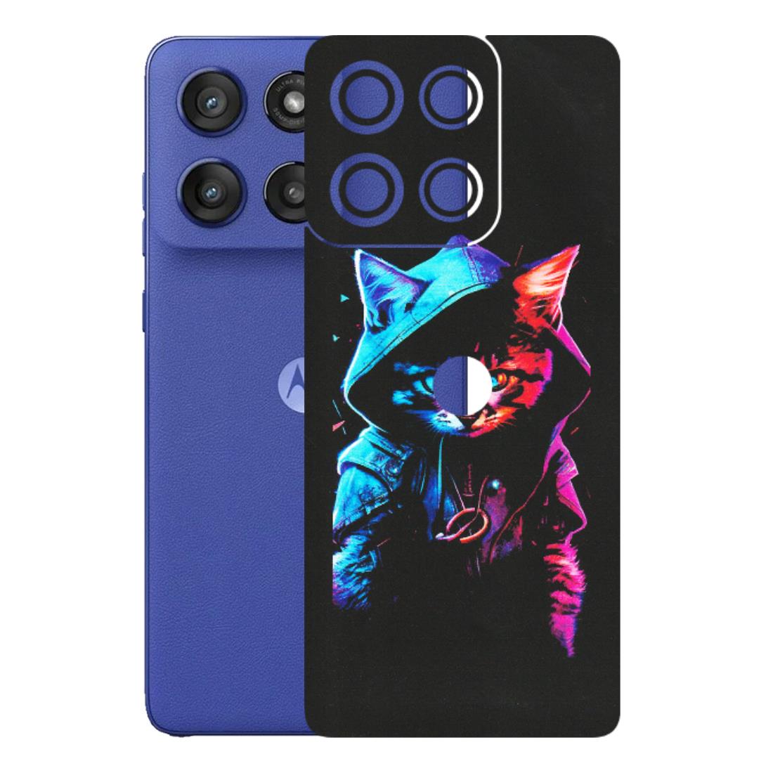 Motorola Phone Skins (All Models) - Cyberpunk Cat - Matte Finish (M-45) Motorola Edge 60 Stylus