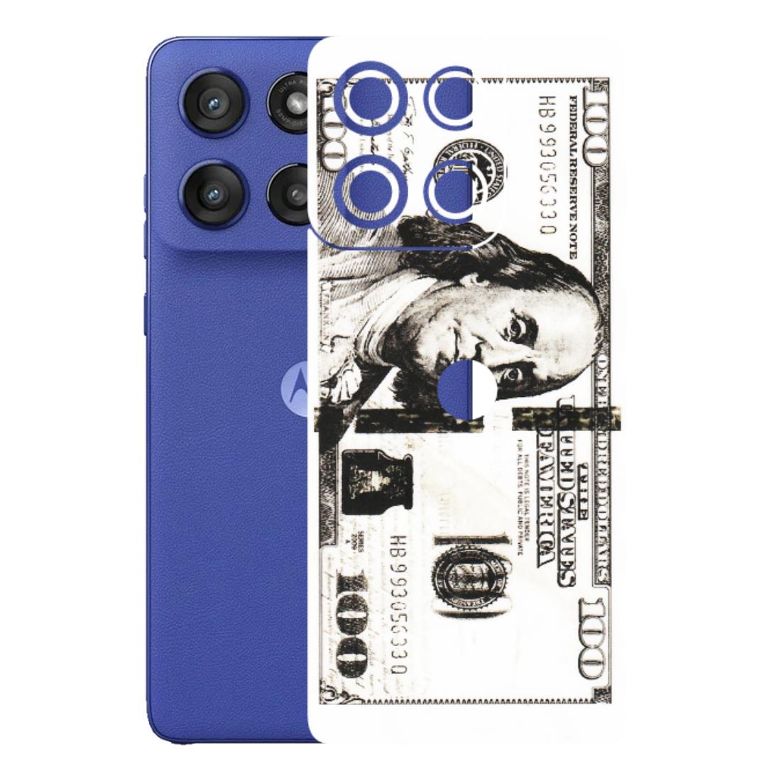 Motorola Phone Skins (All Models) - 100 Dollar Currency - Transparent Finish (T-01) Motorola Edge 60 Stylus