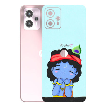 Motorola Phone Skins (All Models) - Radhe Radhe Cute Toon - 3D Embossed Finish (L-05) Motorola G13