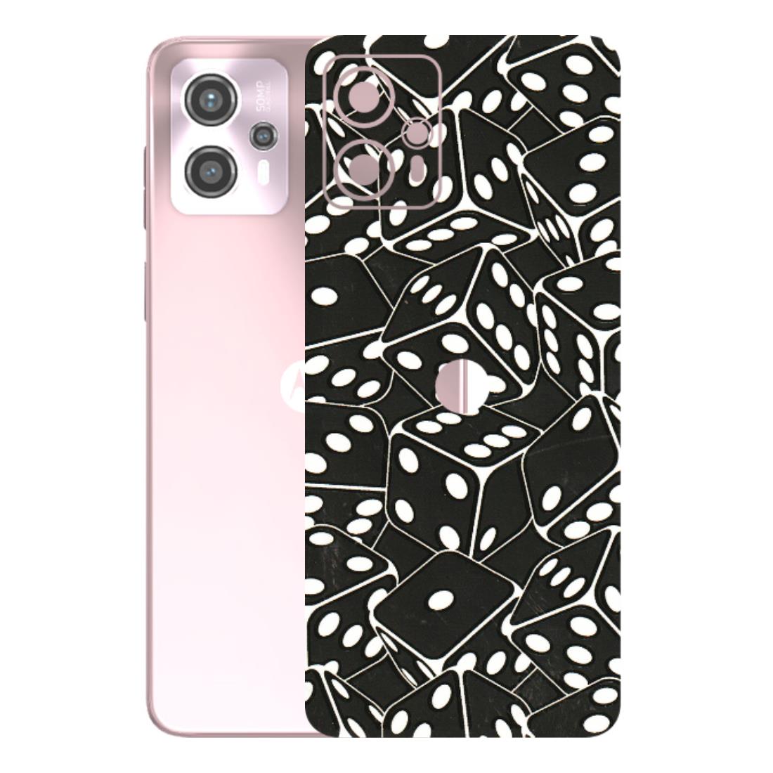 Motorola Phone Skins (All Models) - Big Black Dices - 3D Embossed Finish (L-106) Motorola G13