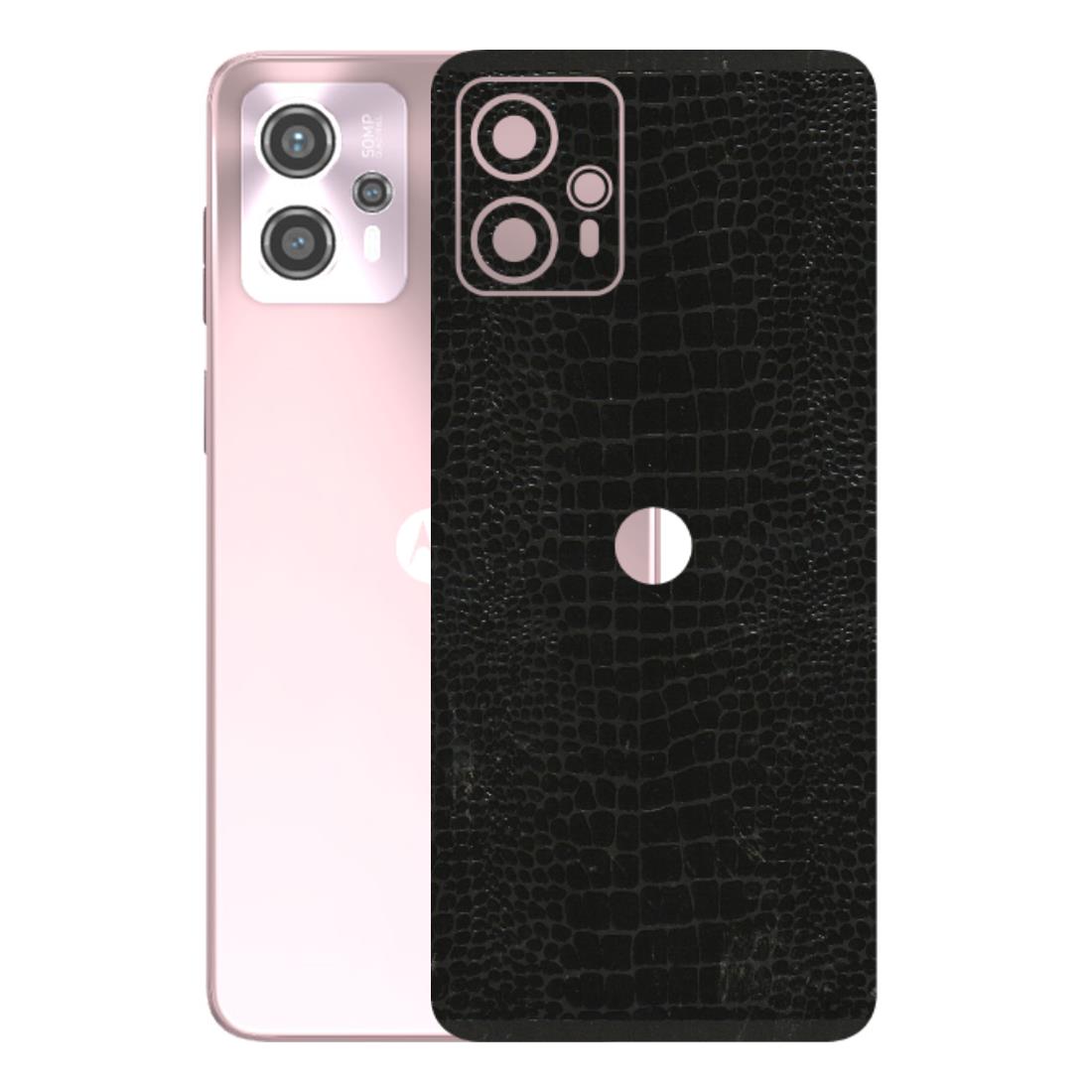Motorola Phone Skins (All Models) - Snake Leather Black - 3D Embossed Finish (L-107) Motorola G13