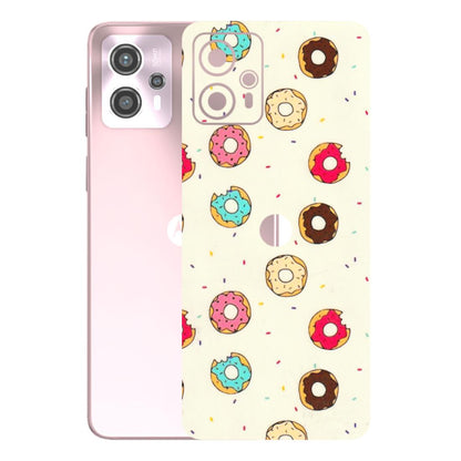 Motorola Phone Skins (All Models) - Mini Donuts Doodle Art - 3D Embossed Finish (L-122) Motorola G13