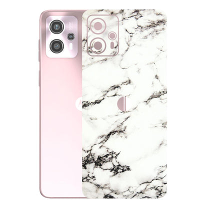 Motorola Phone Skins (All Models) - Black and White Marble Texture - 3D Embossed Finish (L-124) Motorola G13