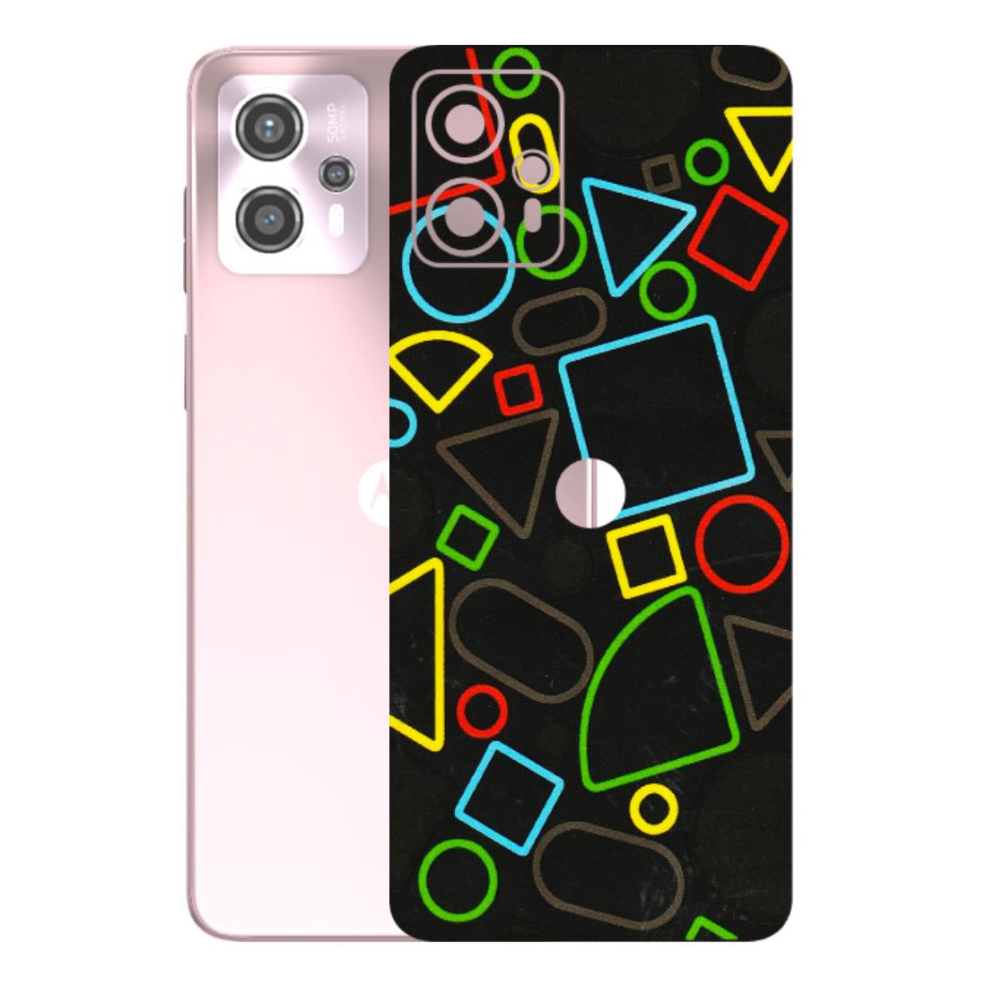 Motorola Phone Skins (All Models) - Black Shapes - 3D Embossed Finish (L-131) Motorola G13