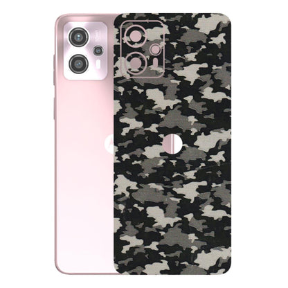 Motorola Phone Skins (All Models) - Black/Grey Camoflaunge - 3D Embossed Finish (L-142) Motorola G13