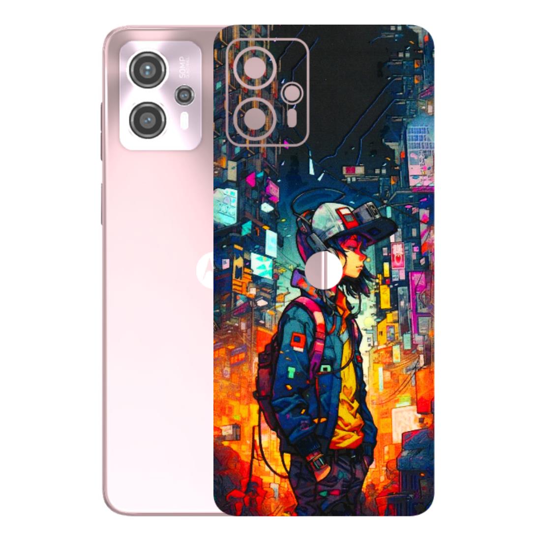 Motorola Phone Skins (All Models) - Street Anime Guy - 3D Embossed Finish (L-158) Motorola G13