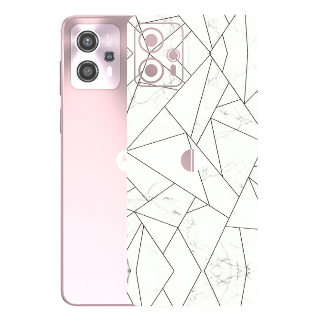 Motorola Phone Skins (All Models) - Luxury White Marble Effect - 3D Embossed Finish (L-168) Motorola G13