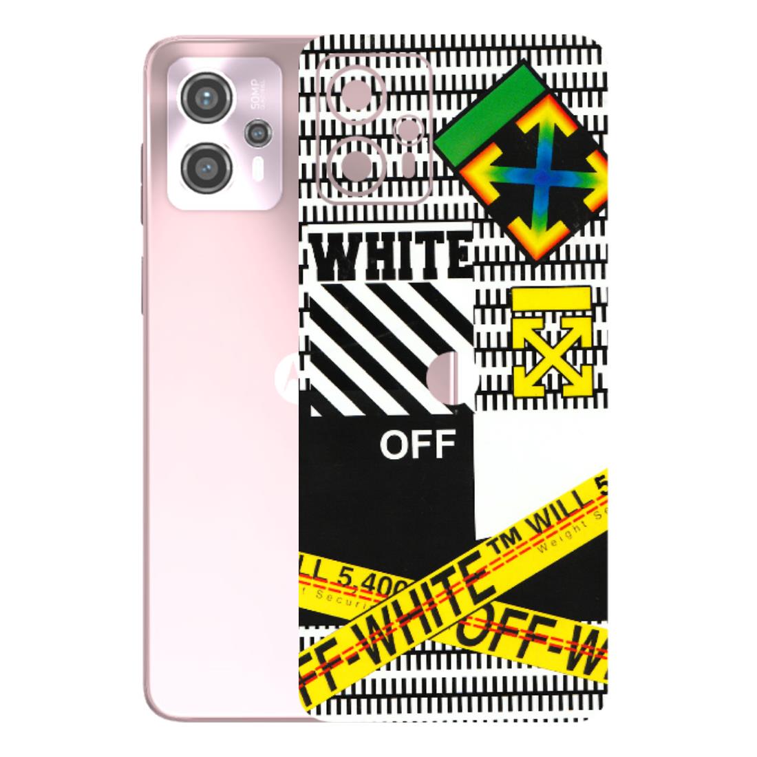 Motorola Phone Skins (All Models) - White Off Abstract - 3D Embossed Finish (L-172) Motorola G13