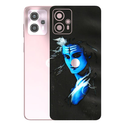 Motorola Phone Skins (All Models) - Har Har Mahadev Blue/Black - 3D Embossed Finish (L-185) Motorola G13