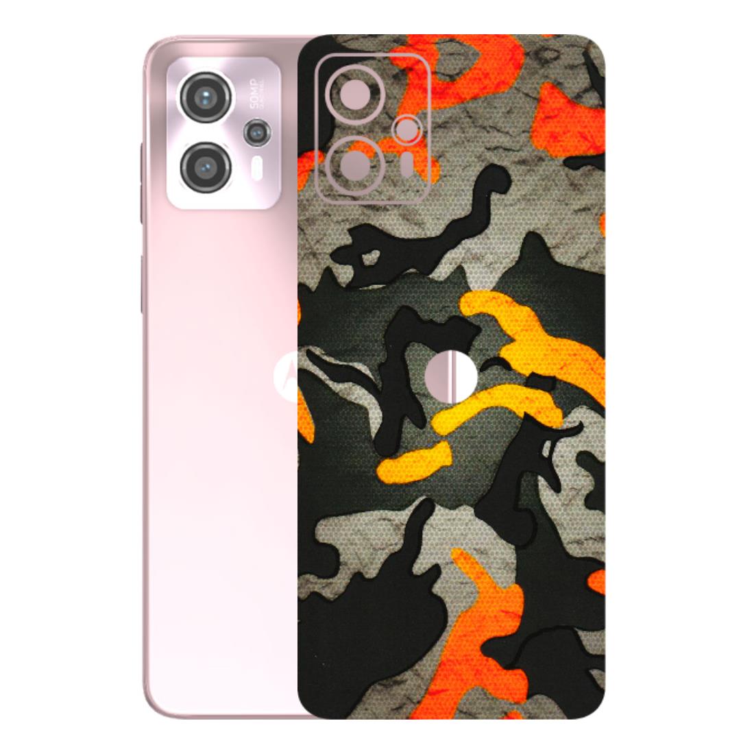 Motorola Phone Skins (All Models) - Orange Camouflage - 3D Embossed Finish (L-204) Motorola G13