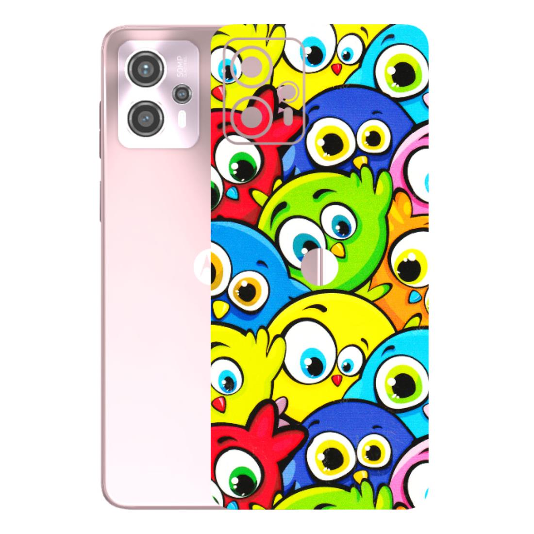 Motorola Phone Skins (All Models) - Cute Fluffy Birds - 3D Embossed Finish (L-213) Motorola G13