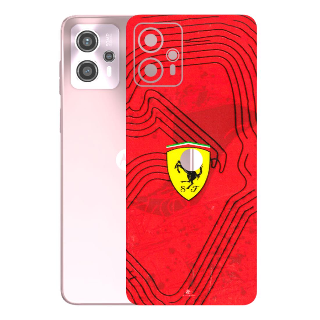 Motorola Phone Skins (All Models) - Red Ferrari Logo Stylish - 3D Embossed Finish (L-238) Motorola G13