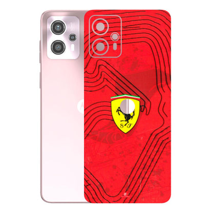 Motorola Phone Skins (All Models) - Red Ferrari Logo Stylish - 3D Embossed Finish (L-238) Motorola G13