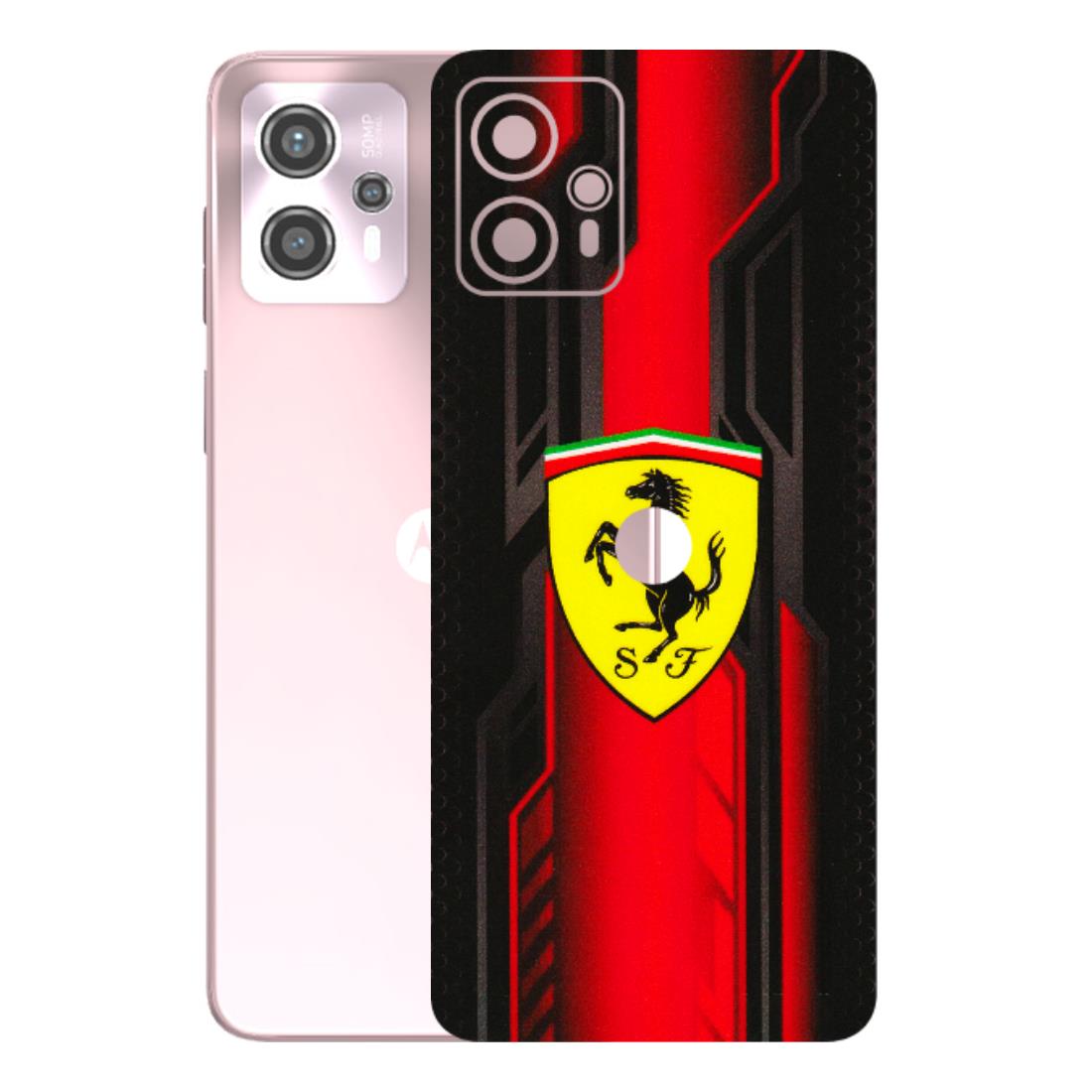 Motorola Phone Skins (All Models) - Black Ferrari Logo - 3D Embossed Finish (L-253) Motorola G13