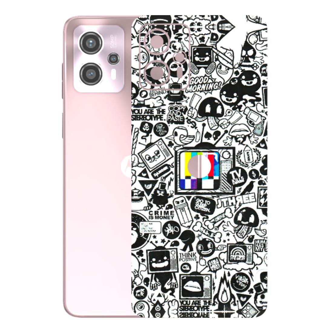 Motorola Phone Skins (All Models) - Doodles Positive Art - 3D Embossed Finish (L-263) Motorola G13