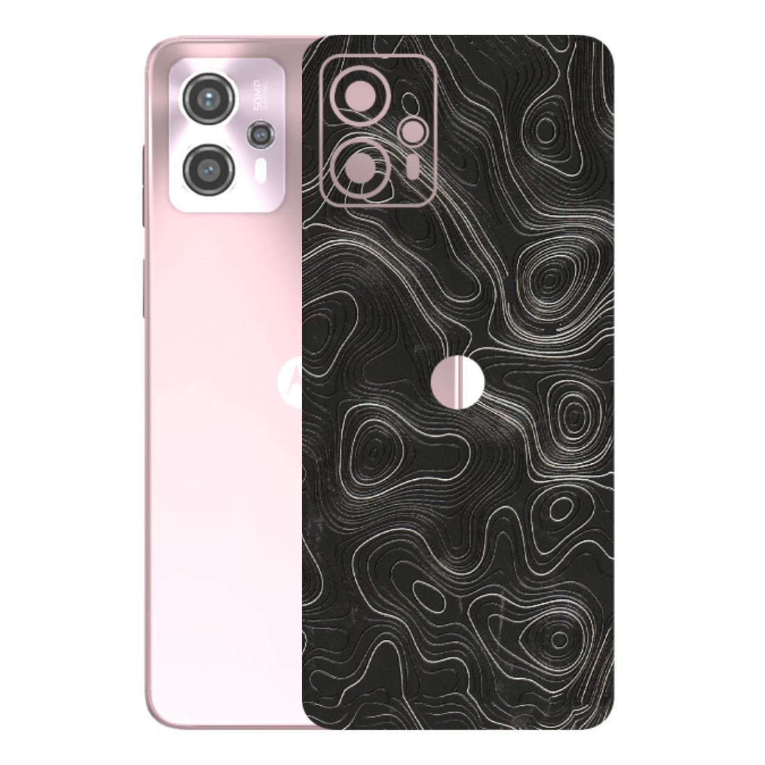 Motorola Phone Skins (All Models) - Abstract White Line Map - 3D Embossed Finish (L-269) Motorola G13