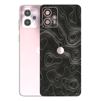 Motorola Phone Skins (All Models) - Abstract White Line Map - 3D Embossed Finish (L-269) Motorola G13