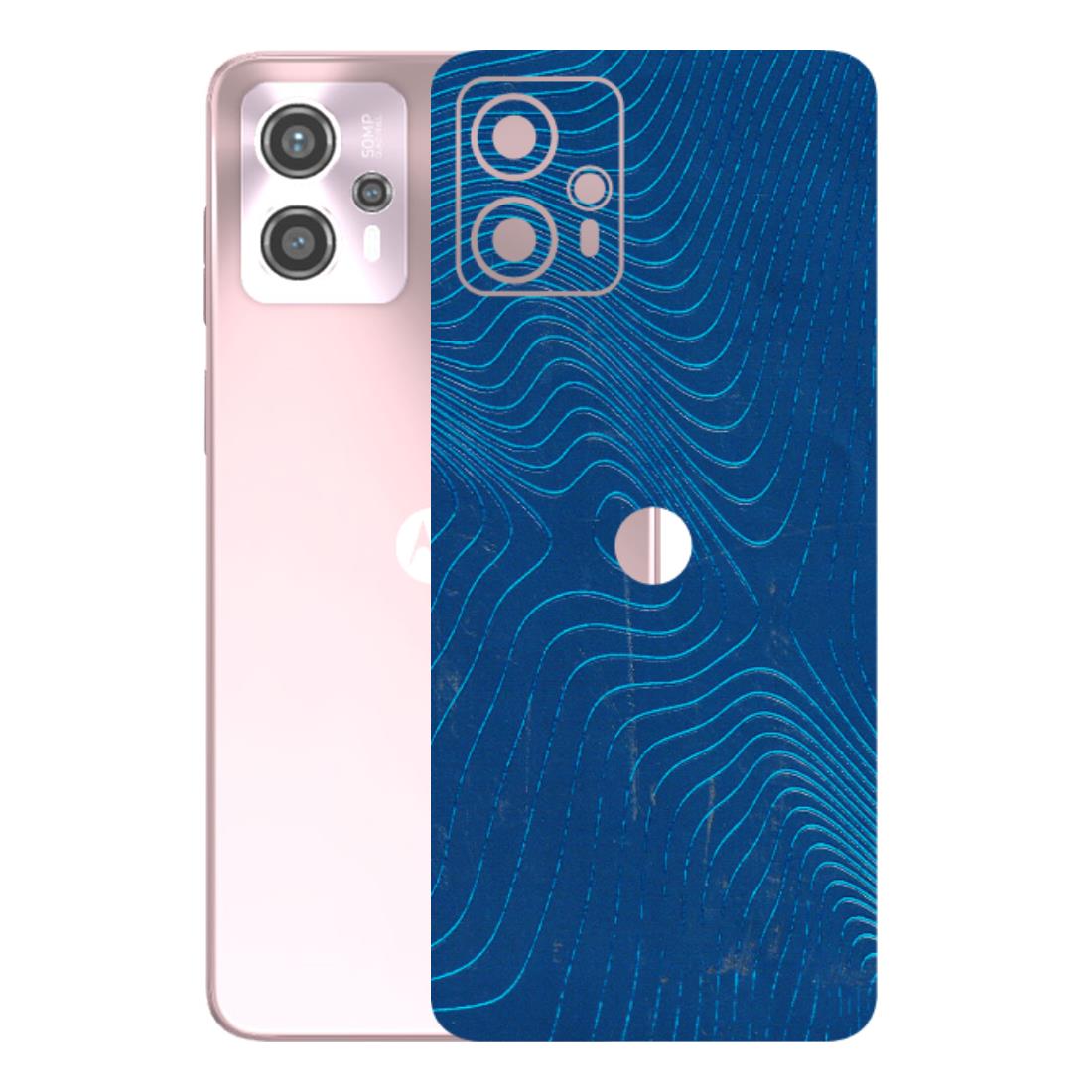 Motorola Phone Skins (All Models) - Abstract Blue Line Map - 3D Embossed Finish (L-272) Motorola G13