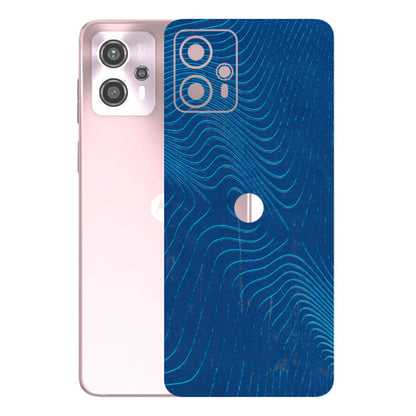 Motorola Phone Skins (All Models) - Abstract Blue Line Map - 3D Embossed Finish (L-272) Motorola G13