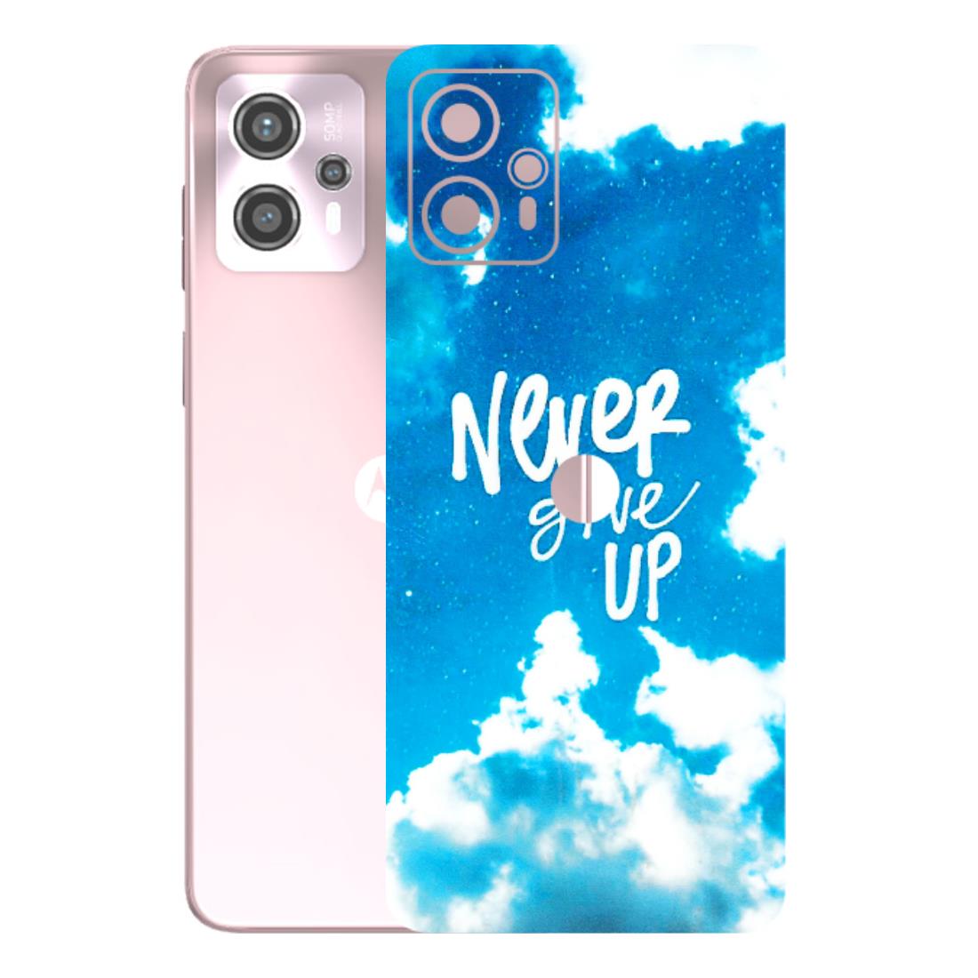 Motorola Phone Skins (All Models) - Never Give Up - 3D Embossed Finish (L-279) Motorola G13