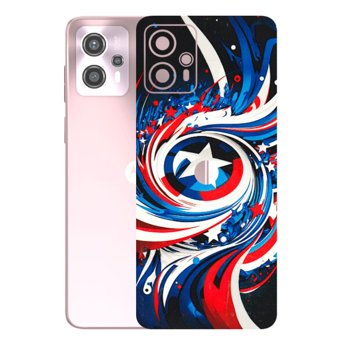 Motorola Phone Skins (All Models) - Captain America Logo - 3D Embossed Finish (L-307) Motorola G13