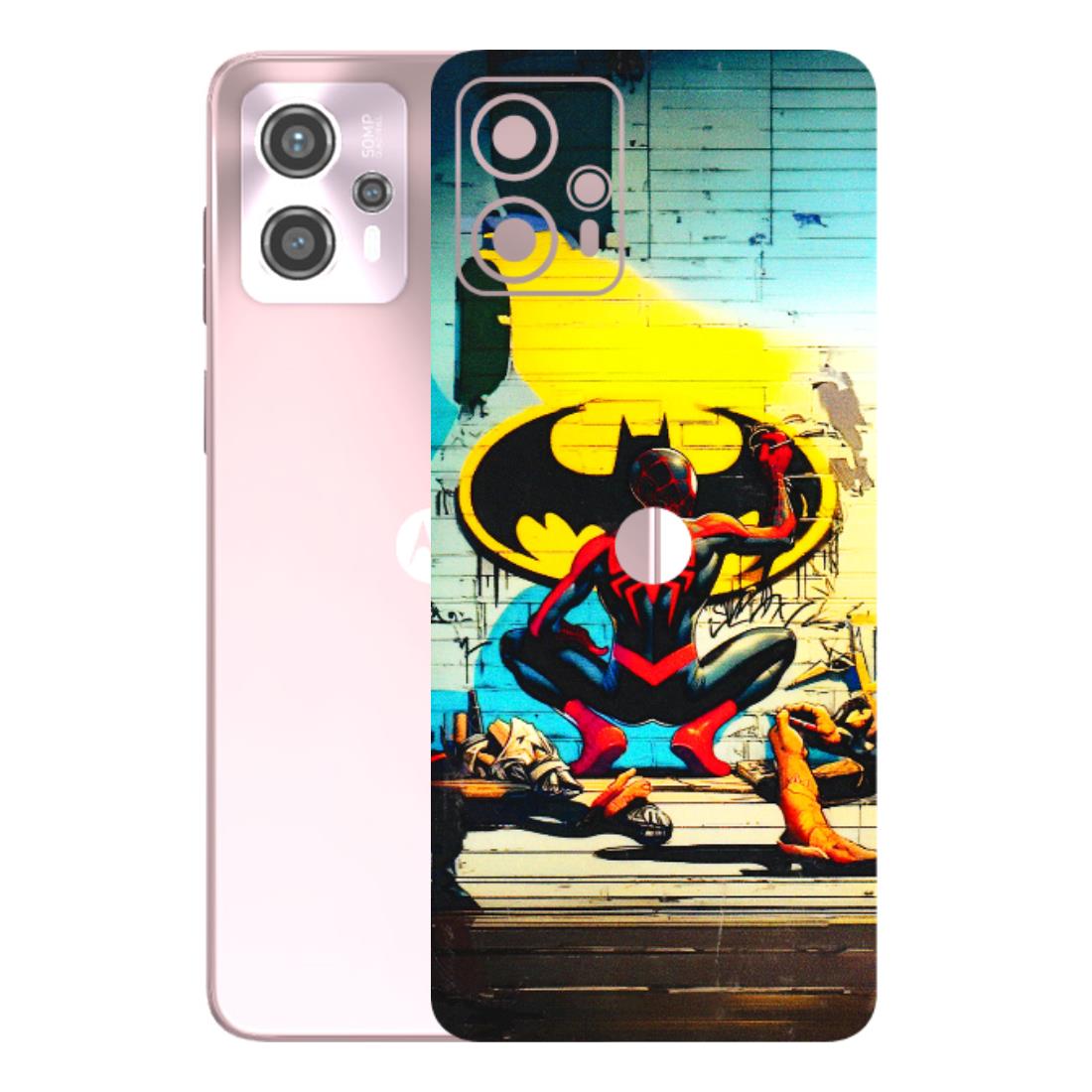 Motorola Phone Skins (All Models) - New Spiderman Bat Logo - 3D Embossed Finish (L-309) Motorola G13