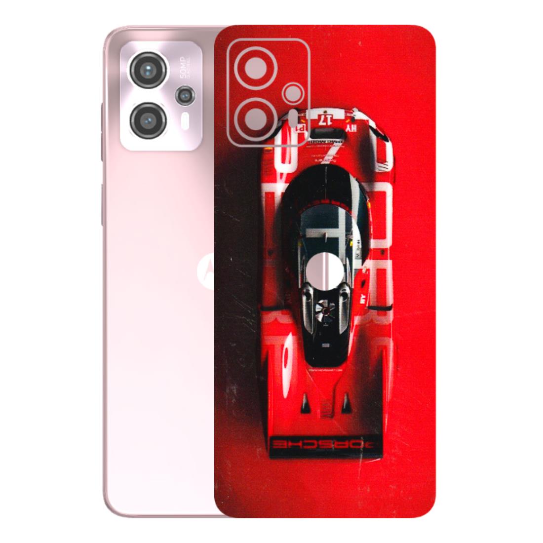 Motorola Phone Skins (All Models) - Red Porsche Car Logo - 3D Embossed Finish (L-315) Motorola G13