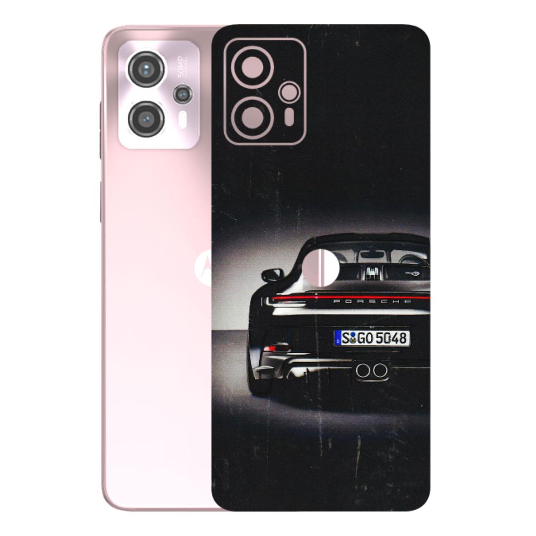 Motorola Phone Skins (All Models) - New Black Porsche GT3 - 3D Embossed Finish (L-327) Motorola G13