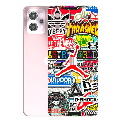 Motorola Phone Skins (All Models) - Multi Brands Sticker Graffiti - 3D Embossed Finish (L-37) Motorola G13