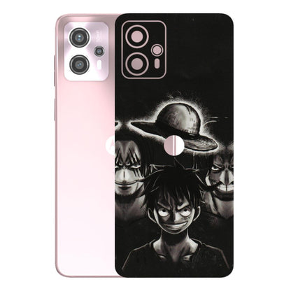 Motorola Phone Skins (All Models) - Black Luffy Hat - 3D Embossed Finish (L-57) Motorola G13