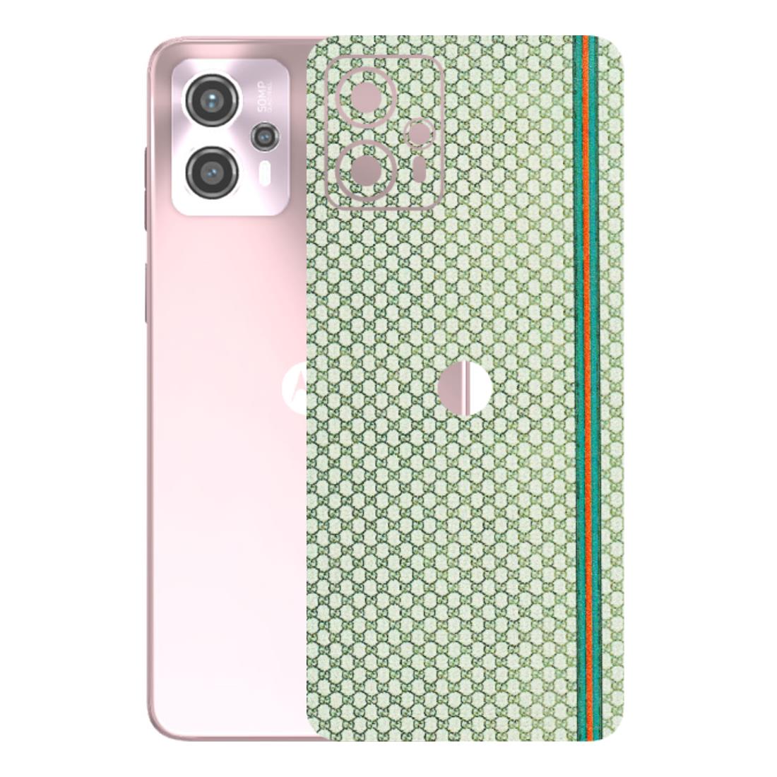 Motorola Phone Skins (All Models) - Gucci Fabric Pattern - 3D Embossed Finish (L-73) Motorola G13