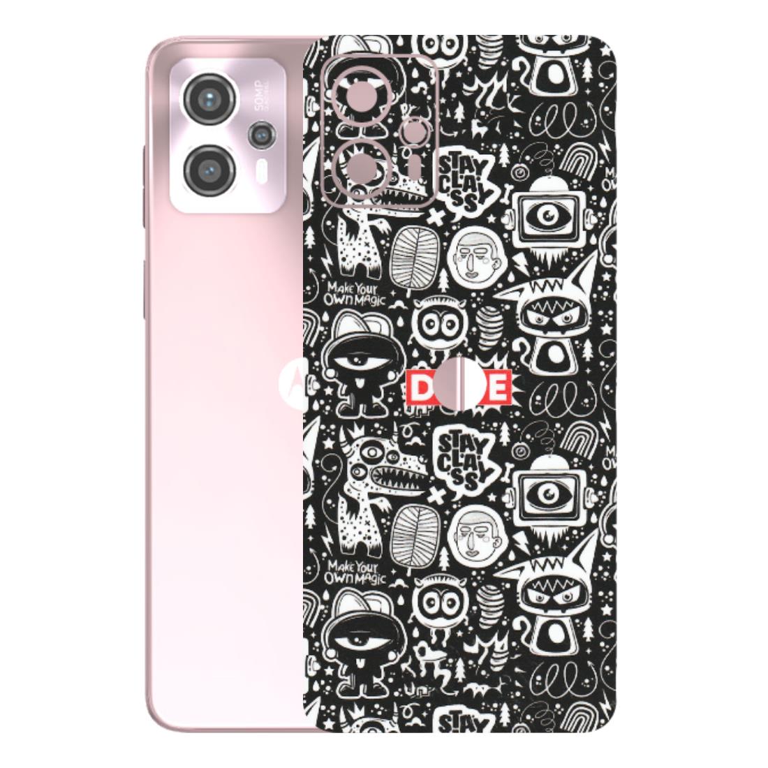 Motorola Phone Skins (All Models) - Dope Stay Classy Black Doodles - Matte Finish (M-126) Motorola G13