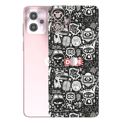 Motorola Phone Skins (All Models) - Dope Stay Classy Black Doodles - Matte Finish (M-126) Motorola G13