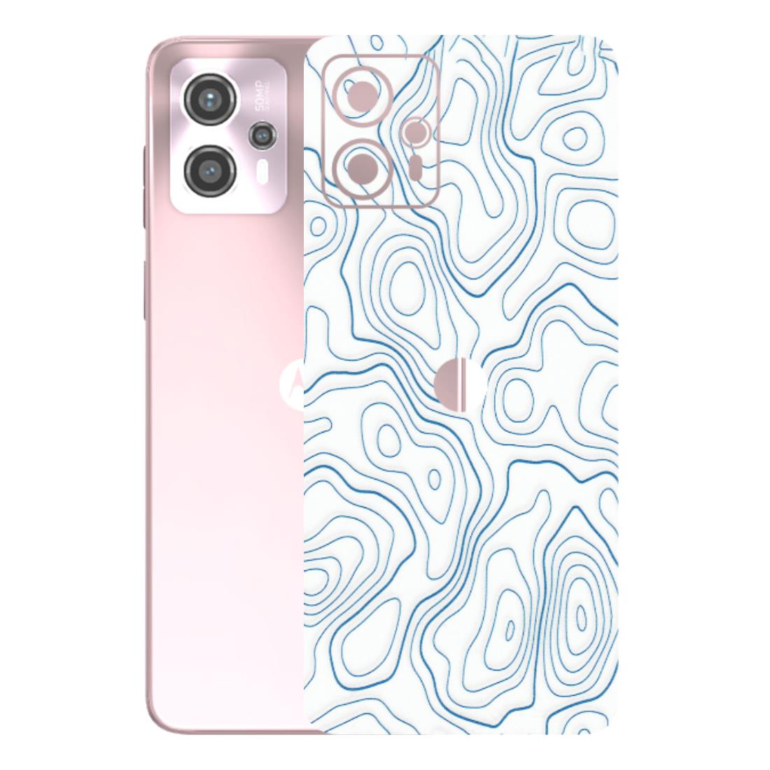 Motorola Phone Skins (All Models) - Blue And White Swirls - Matte Finish (M-139) Motorola G13