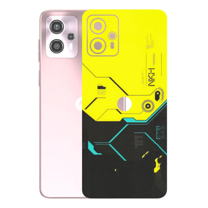Motorola Phone Skins (All Models) - Black Yellow Technica - Matte Finish (M-53) Motorola G13