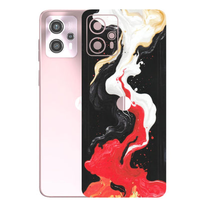 Motorola Phone Skins (All Models) - Black Red White Paint Splash Fusion - Matte Finish (M-56) Motorola G13