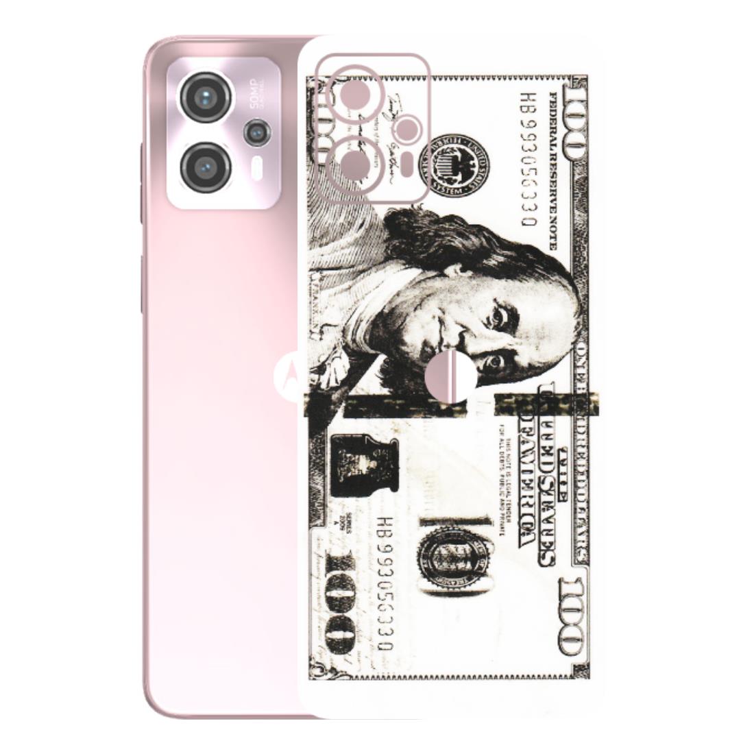 Motorola Phone Skins (All Models) - 100 Dollar Currency - Transparent Finish (T-01) Motorola G13