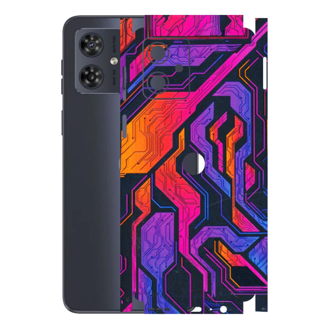 Motorola Phone Skins (All Models) - Tech Circuits Futuristic - 3D Embossed Finish (L-07) Motorola G54 (5G)