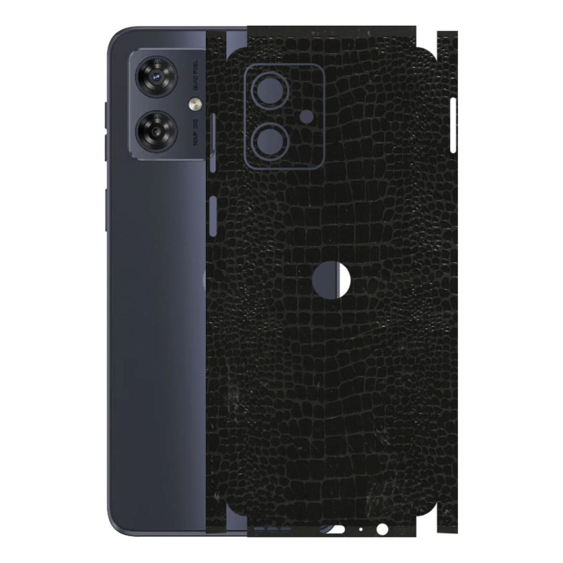 Motorola Phone Skins (All Models) - Snake Leather Black - 3D Embossed Finish (L-107) Motorola G54 (5G)